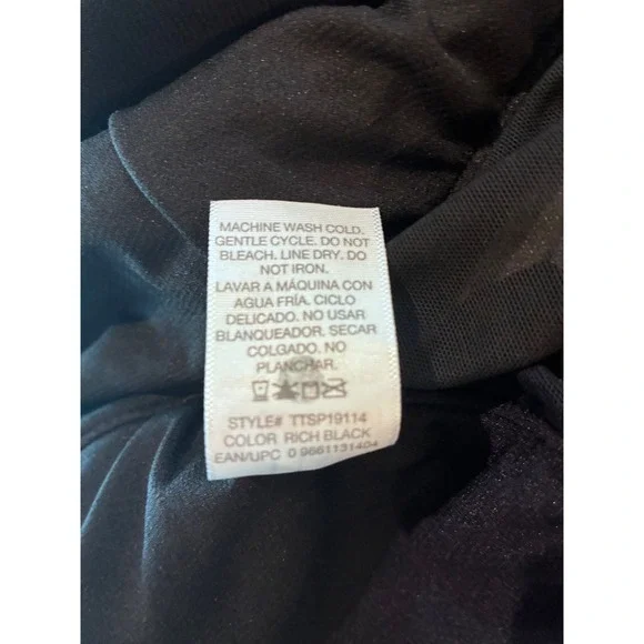 Time and Tru Womens Black Mesh Inset One Piece Swimsuit 2X 20W-22W TTSP19114 - Picture 4 of 6